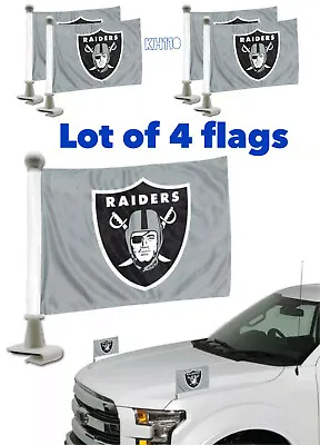  NFL Oakland Raiders Car Hood / Trunk Ambassador Flags -Lot Of 4pcs  • $29.99
