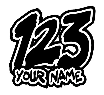 Custom Race Numbers And Name X3 Vinyl Stickers/Decals Motorbike Motorcross Quad • £6.99