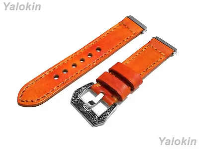 Orange Brushed Leather Band For Fitbit Versa 2 And Versa Lite Special Edition • $94.25