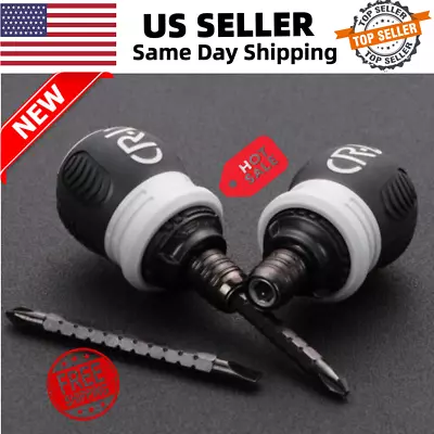 Mini Ratchet Screwdriver 2 In 1 Slotted And Phillips Screwdriver Strong Magnetic • $10.88