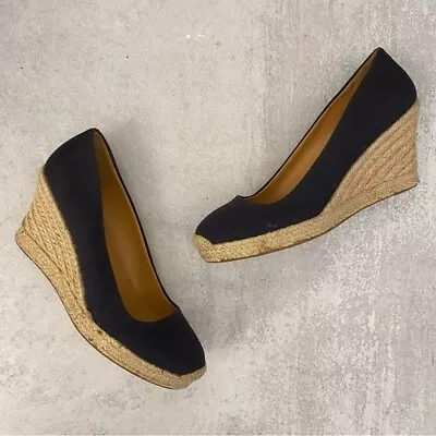 J.Crew || Seville Espadrille Wedges In Canvas Black 8.5 • $58.85