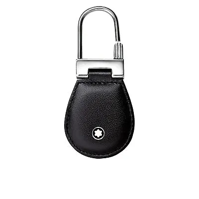 Mens Keychain Montblanc Meisterstuck 130072 Metal Ring Key Fob In Black Leather • $183.77
