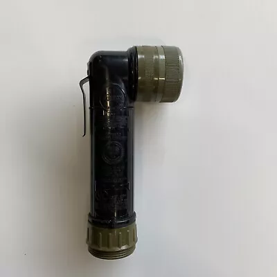 Vintage Olive Green & Black FULTON MX-212/U Angle Head Military Flashlight • $22