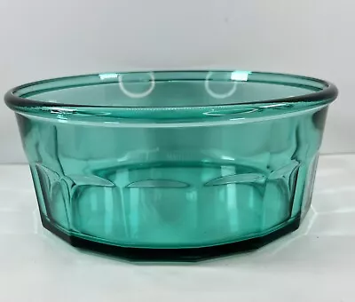 Vintage Arcoroc Teal/Aqua Paneled Glass Serving Bowl Made In France 9” Round • $22.68