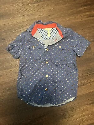 Matilda Jane Boys Shirt Size 6 Cherry On Top Blue Button Up Brilliant Daydream • $17.99