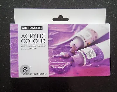 Art Rangers Acrylic Glitter Paint Set 8 X 22ml Tubes For Arts/Crafts - New • £9.99