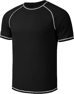 $44.84 • Buy Mens Big And Tall Swim Shirt Sun Protection UPF 50+ Rash Gard Quick Dry T-Shirt