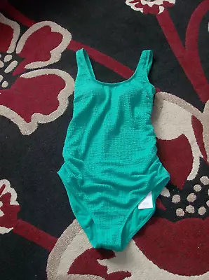 George Ladies Green Shirred Pattern Padded Maternity Swimsuit UK Size 8 New  • £14.99