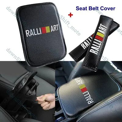 X1 RALLIART Car Center Console Armrest Cushion Pad Cover W/ Seat Belt Cover Set • $12.99