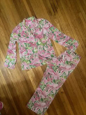 Lilly Pulitzer 100% Cotton Pajama Set Pants Top Size S • $28