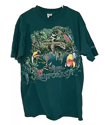 Vintage Wake Up To The Rainforest Habitat Single Stitch T Shirt Detroit Zoo XL • $18.88