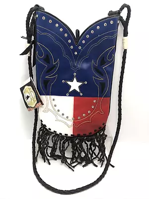 Montana Silversmiths Womens  Western Boot Top Purse Style Texas Flag Fringed #OO • $79.93