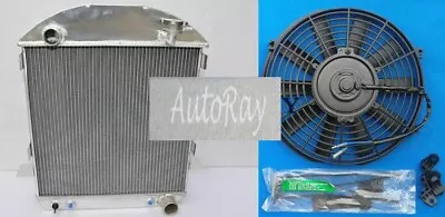 3ROW Radiator + Fan For Model-T Chev Bucket Ford GRILL SHELLS 1924-1927 HOTROD • $192