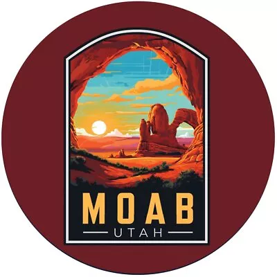 Moab Utah C Souvenir Memories Round Durable Vinyl Decal Sticker • $8.90