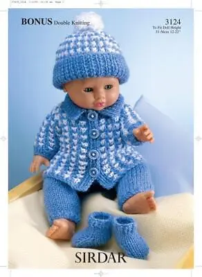 Sirdar Knitting Pattern - Hayfield Bonus DK Dolls Outfit 3124 • £6.49