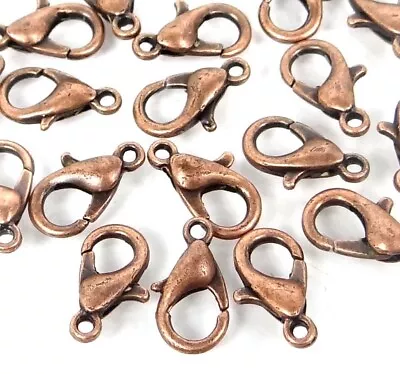 25 Antique Copper Pewter / Alloy Lobster Claw Clasps Small 12x6mm  • $4.50
