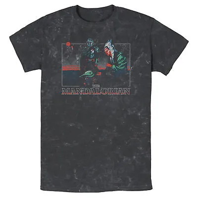 Men's Star Wars: The Mandalorian Retro Sunset With Grogu And Ahsoka T-Shirt • $13.99