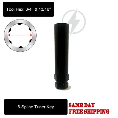 1pc 6-spline Tuner Lug Nut Tool Key Fit 6 Point Lug Nuts With 3/4 & 13/16 Socket • $9.45