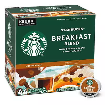 Starbucks Breakfast Blend Medium Roast K-Cup Coffee Pods 44 Count • $26.51