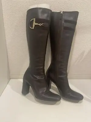 $235 • Buy Gucci Long Boots With Buckle Size Women 6.5US