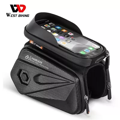 WEST BIKING MTB Bicycle Top Tube Frame Bag Waterproof Touch Screen Phone Case • $21.58