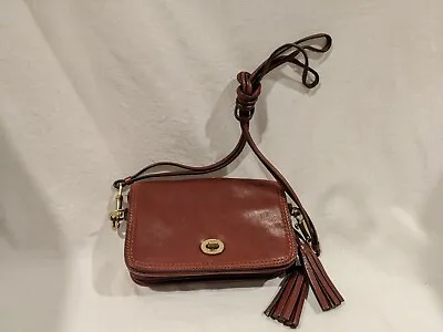 Coach Legacy Penny Crossbody Reddish Brown Tassels • $90