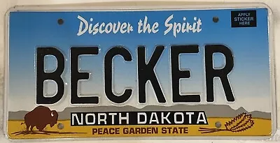 Vanity BECKER License Plate TV Sitcom John Boris College ND • $79.99