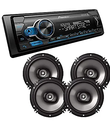 Pioneer Single DIN Bluetooth Digital Media Receiver +2 Pairs  6.5  Car Speaker • $129.99