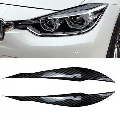 Attention Grabbing Headlight Cover Eyelid Carbon Black Eyebrow For BMW F30 • $33