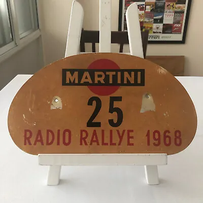 1968 Radio Rallye Car Rally Participant Plate W/ Martini Ad • £120.64
