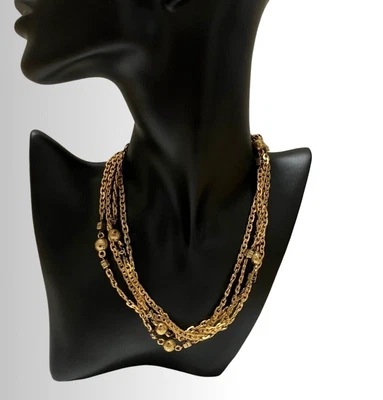 $1095.33 • Buy CHANEL Vintage Grippore Color Stone Coco Logo Long Chain Necklace
