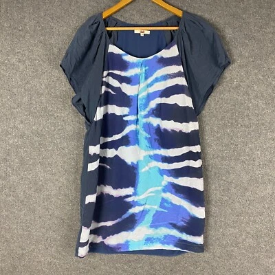 $34.95 • Buy Jag Dress Womens 12 Blue White Shift 100% Silk Event Formal Evening Ladies