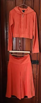 Vintage Moda International Terry Cloth Hoodie Pants Set Size Small Orange  • $39.99
