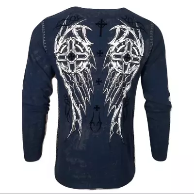 $23.99 • Buy Xtreme Couture By Affliction Men's Thermal Shirt DARKER SIDE Biker MMA S-2X
