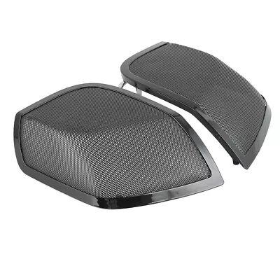 Vivid Black 5 X7  Saddlebags Lid Speaker Grills Fit For Harley Touring 2014-2023 • $49.99