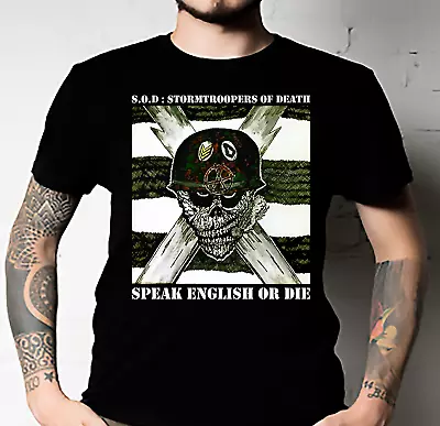 S.O.D Stormtroopers Of Death Classic Speak English Or Die T-Shirt Unisex • $14.99