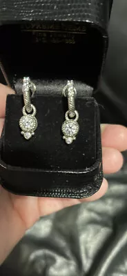 Judith Ripka Sterling Silver CZ Dangle Earrings W/ Removable Charms Excel. Cond. • $159