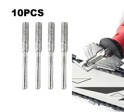 10Pcs/Set 4.0mm Chainsaw Sharpener Grinding Stone File Chain Saw Sharpening Tool • £6.47