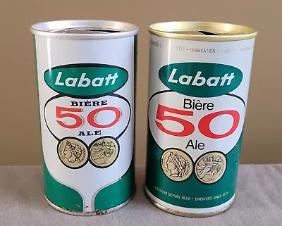 Pair Of Early Canadian Labatt 50 Ale Steel Beer Cans FREE SHIPPING!! • $109.05