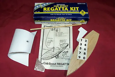 Vintage 1985 Cub Boy Scouts Regatta Sailboat Wood Model Toy Boat Kit BSA Old USA • $19.95