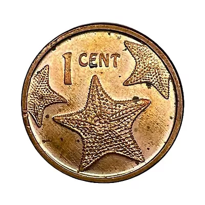 2009 The Bahamas 1 Cent Small Type Non-Magnetic Starfish Wildlife Coin • $1.56