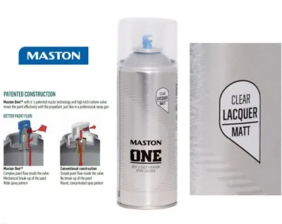 MATT Clear Lacquer - MASTON ONE ACRYLIC. Premium Quality LACQUER 400ml. • £8.50