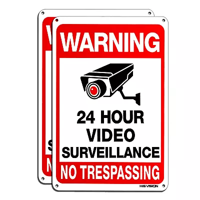 Video Surveillance Sign 2-Pack No Trespassing Metal Reflective Warning Sign UV • $14.99