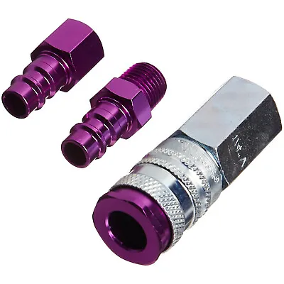 Milton ColorFit V Style Coupler And Plug Kit 1/4  NPT 3 Pieces S-303VKIT Purple • $13.95