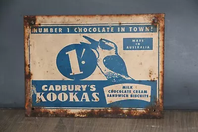 Vintage Original Cadbury's Chocolate Kookas Enamel Sign • £149