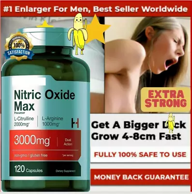 Male Enhancement Enlarger Thicker Size Nitric Oxide For Men Sex Pills 120 Cps • $29.99