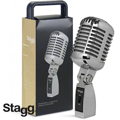 Stagg SDM100-CR 50'S Style Professional Vintage Style Dynamic Microphone Chrome • $99.99