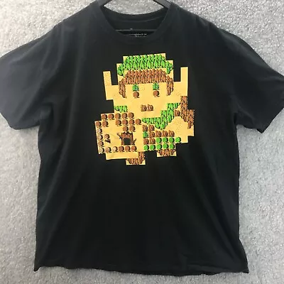 Legend Of Zelda 8 Bit Link T-Shirt Mens Black Size 2XL • £4.99