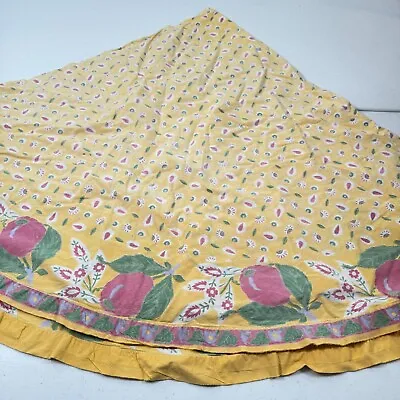 Williams Sonoma Round Tablecloth 100% Cotton Yellow Flowers 60  • $48