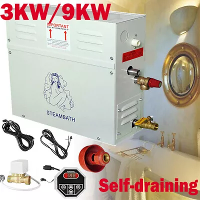 3/9KW Steam Generator 220V Sauna Bath Steamer For Home Spa Shower W/ Auto Drain • $238.98